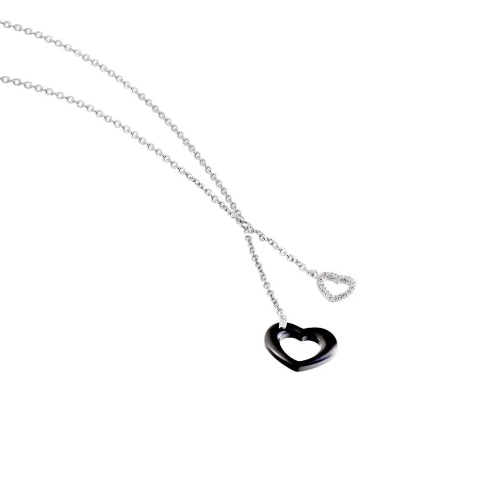 Collier Anissa Argent Blanc Céramique Et Oxyde De Zirconium