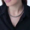 Collier Anta Maille Jaseron Argent Blanc