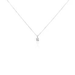 Collier Aphrodite Or Blanc Diamant Synthetique