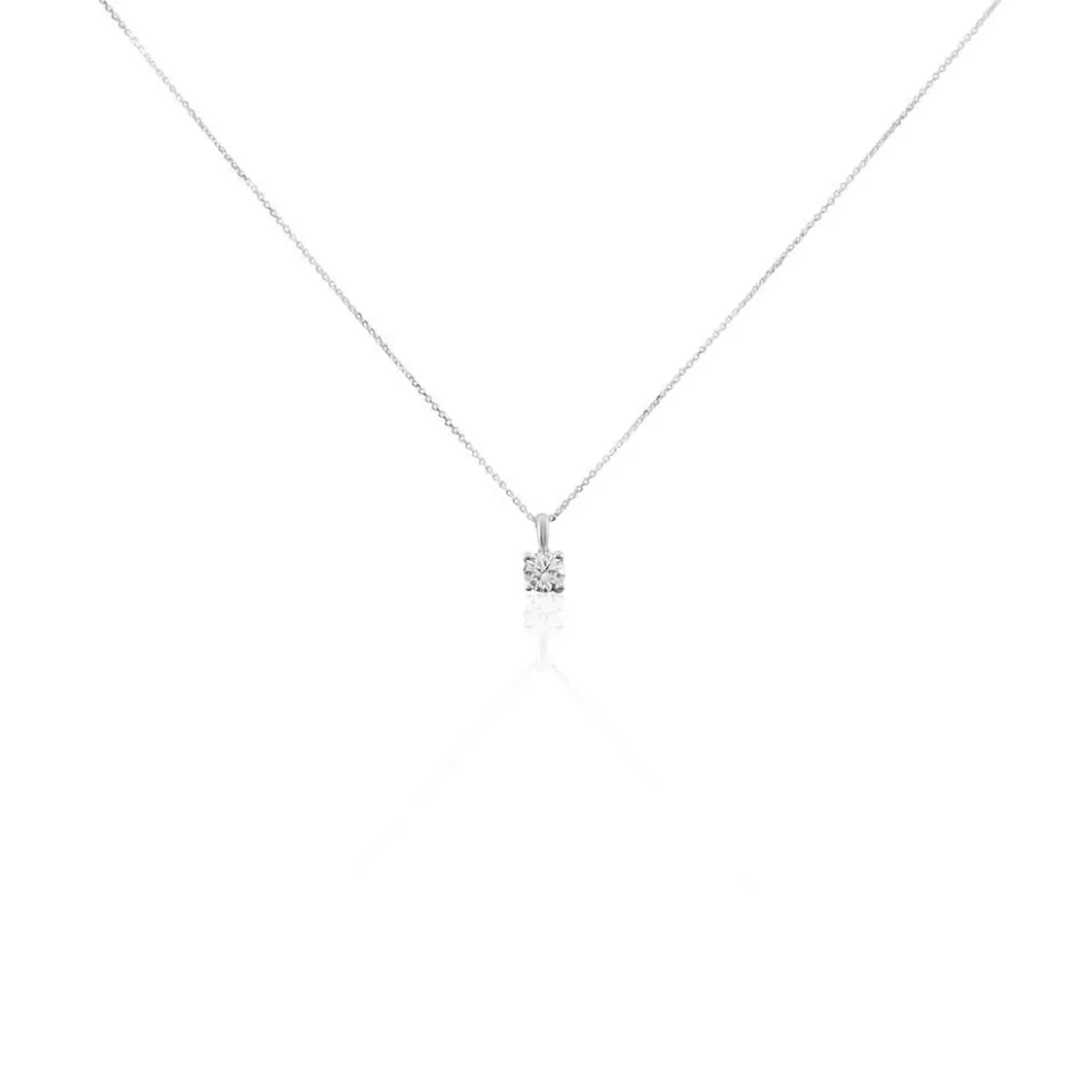 Collier Aphrodite Or Blanc Diamant Synthetique