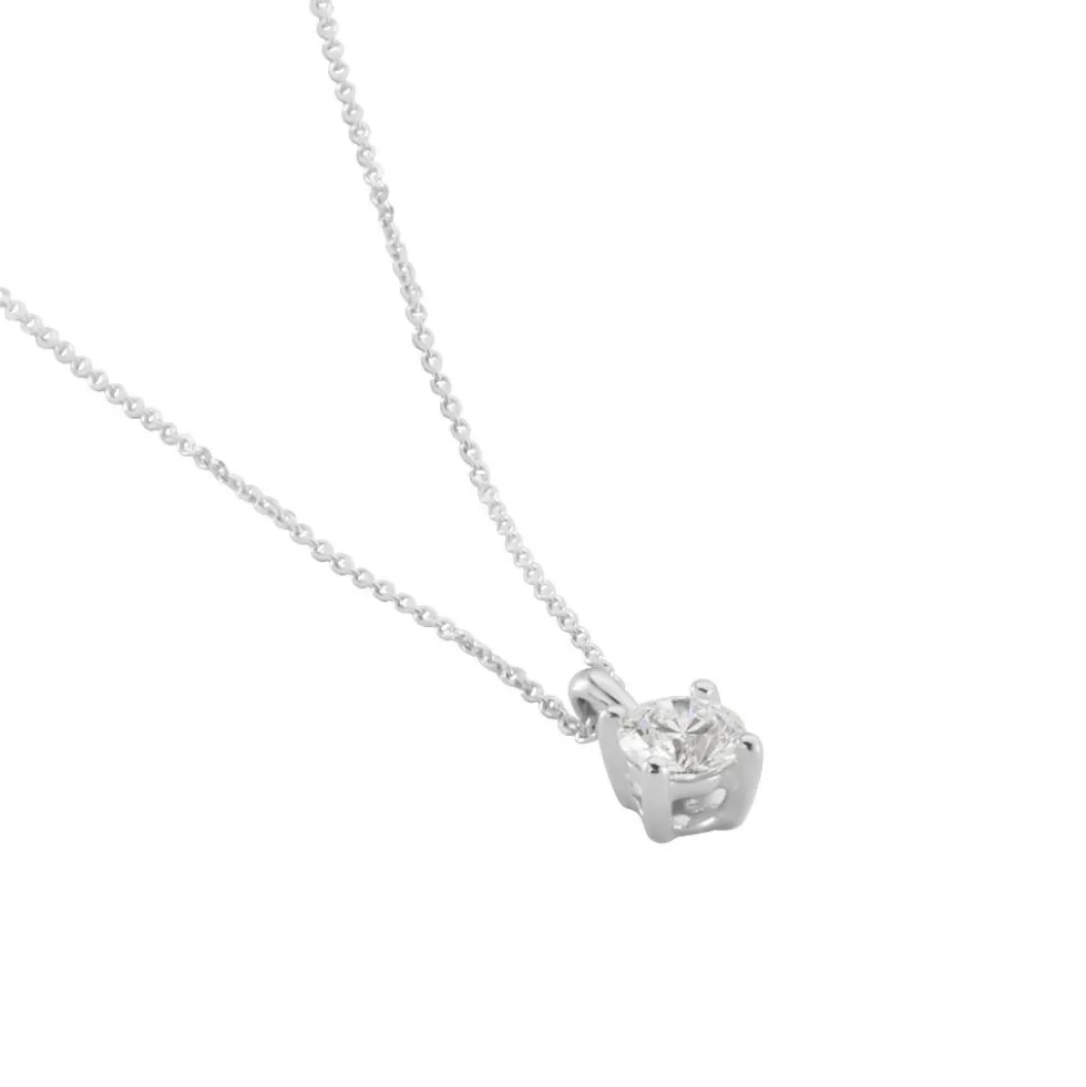 Collier Aphrodite Or Blanc Diamant Synthetique
