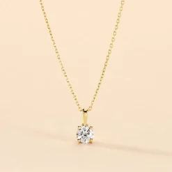 Collier Aphrodite Or Jaune Diamant Synthetique