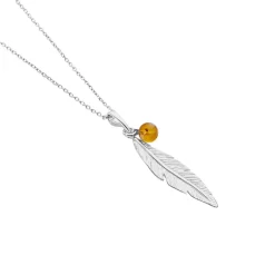 Collier Argent Blanc Adriane Ambre