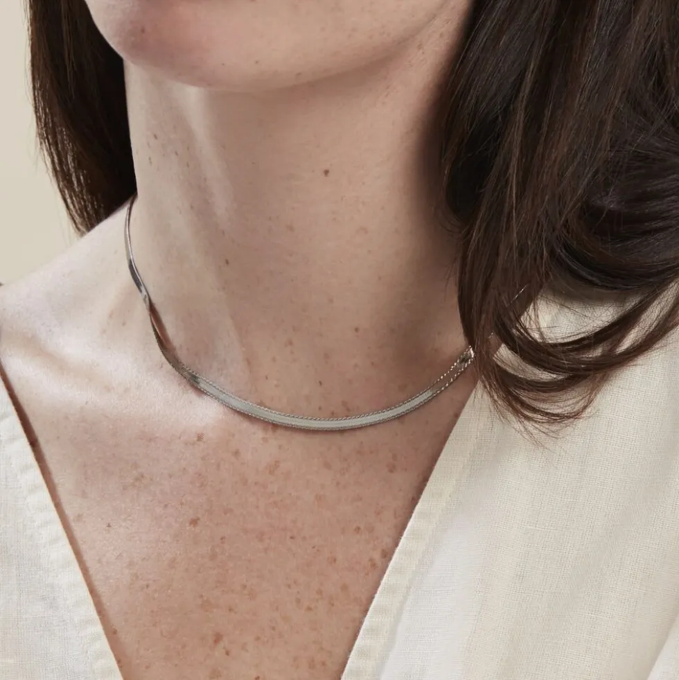 Collier Argent Blanc Alyona