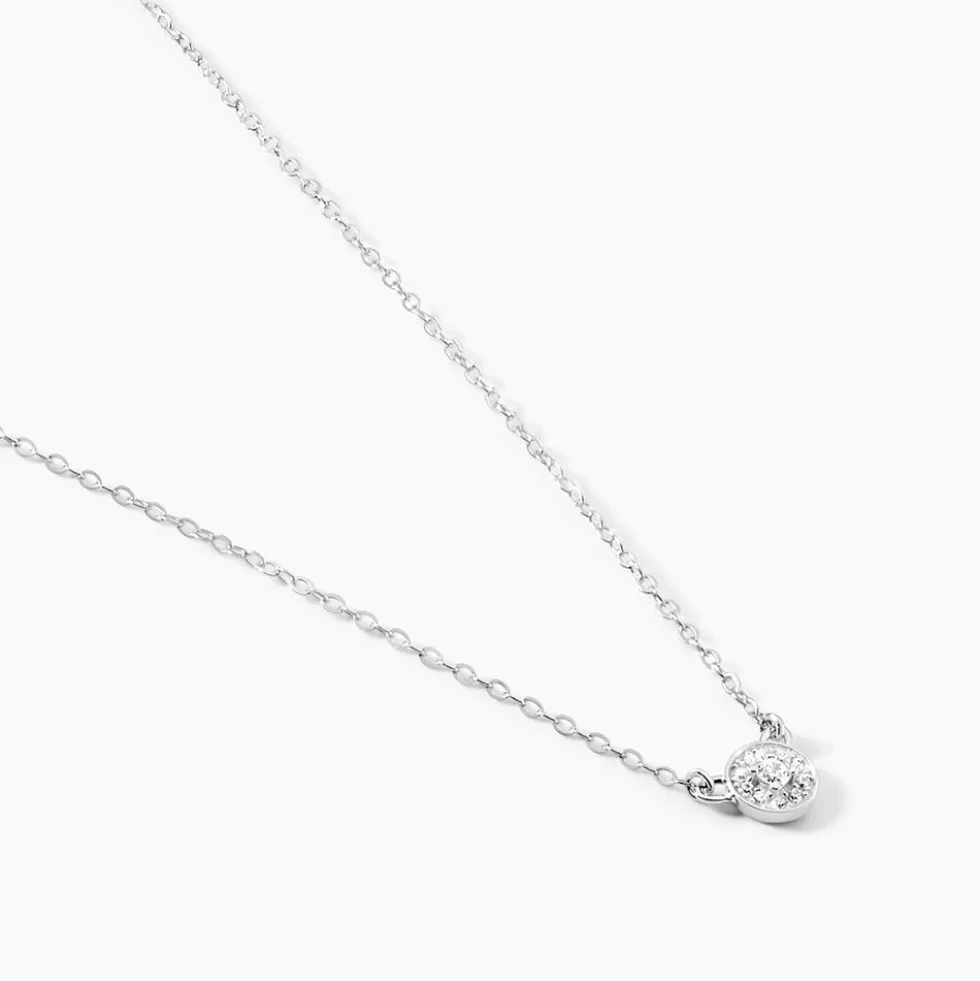 Collier Argent Blanc Auxana Oxyde De Zirconium