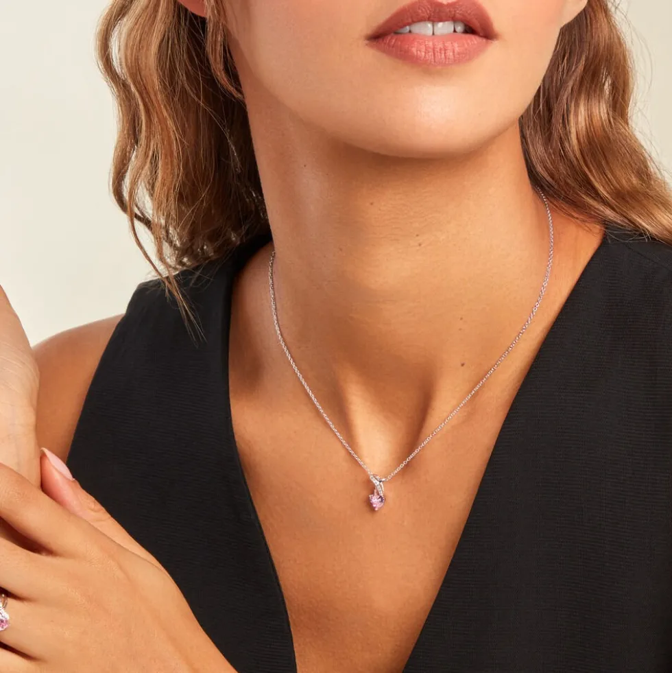 Collier Argent Blanc Avalon Oxyde De Zirconium