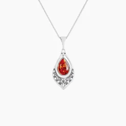 Collier Argent Blanc Doralyn Ambre