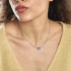 Collier Argent Blanc Monca