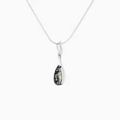 Collier Argent Blanc Odilon Ambre