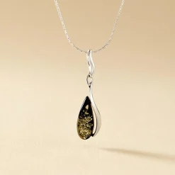 Collier Argent Blanc Odilon Ambre