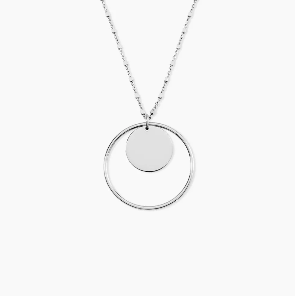 Collier Argent Blanc Ortensia