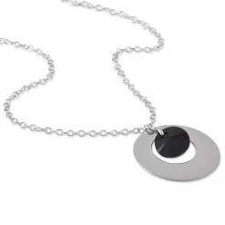 Collier Argent Blanc Pierre De Synthese