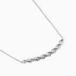 Collier Argent Blanc Remigius Oxydes De Zirconium