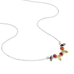 Collier Argent Blanc Sylvaincine Ambre