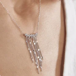 Collier Argent Blanc Vilko Oxydes De Zirconium