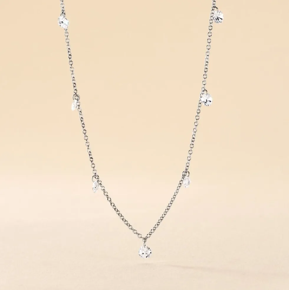 Collier Argent Collie Argent Blanc Oxyde