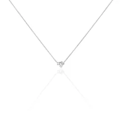 Collier Argent Duredle Oxydes De Zirconium
