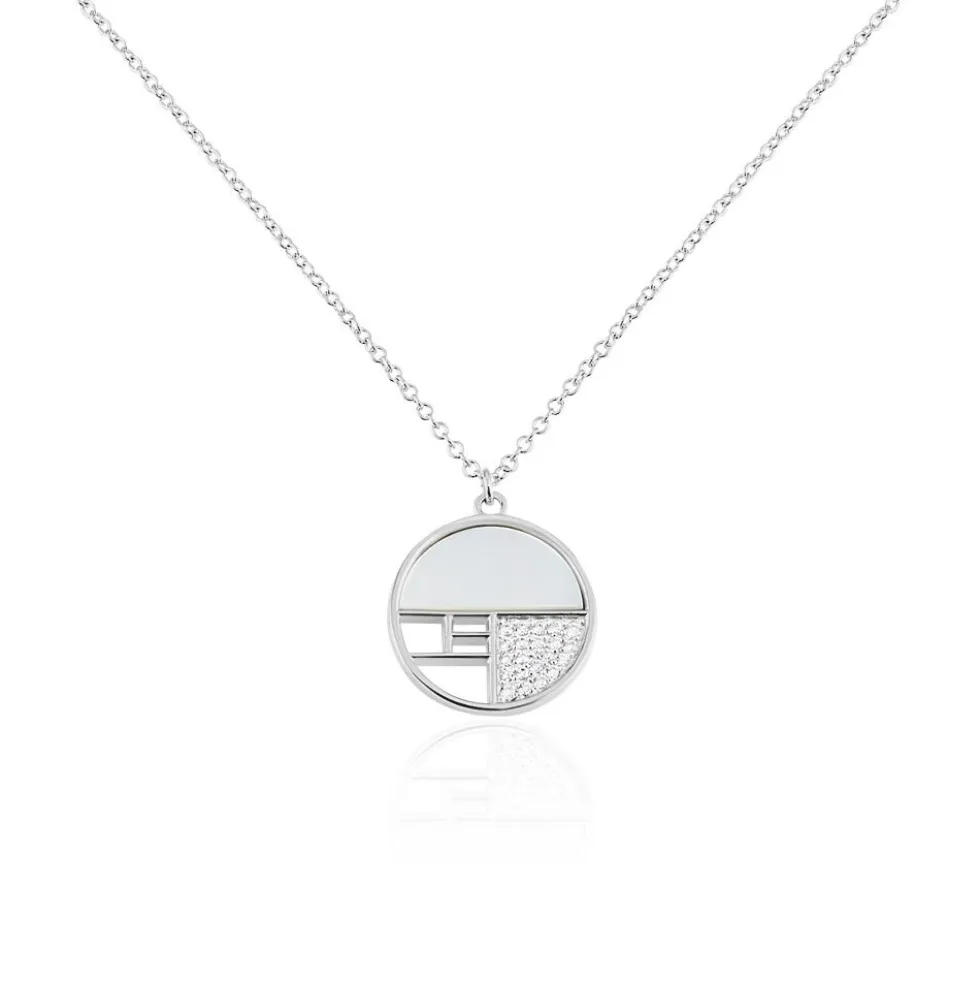 Collier Argent Gaillet Oxydes De Zirconium