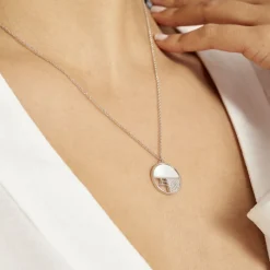Collier Argent Gaillet Oxydes De Zirconium