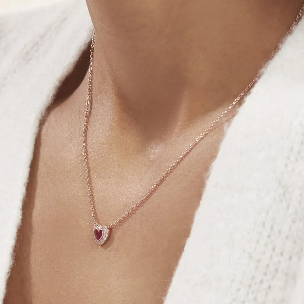 Collier Argent Rose Astor Oxydes De Zirconium