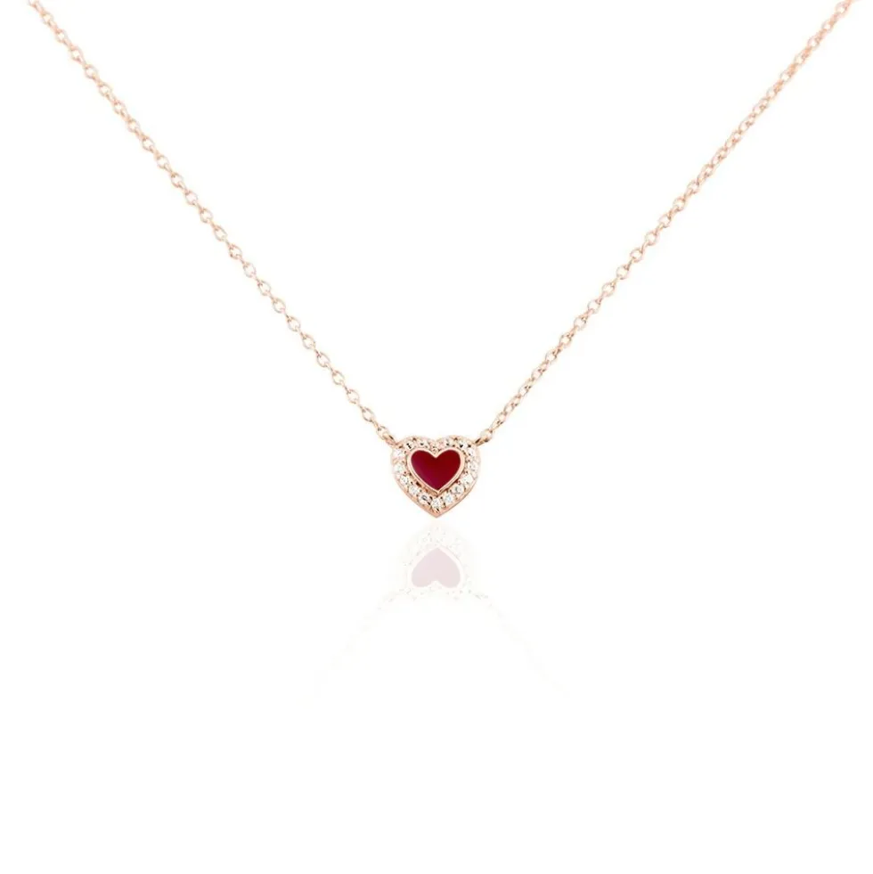 Collier Argent Rose Astor Oxydes De Zirconium