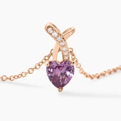 Collier Argent Rose Avalon Oxyde De Zirconium