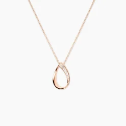 Collier Argent Rose Maritie Oxyde De Zirconium