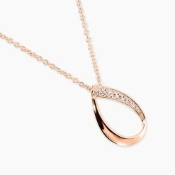 Collier Argent Rose Maritie Oxyde De Zirconium