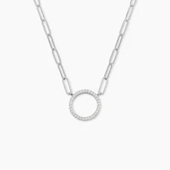 Collier Argent Sadoc Oxydes De Zirconium