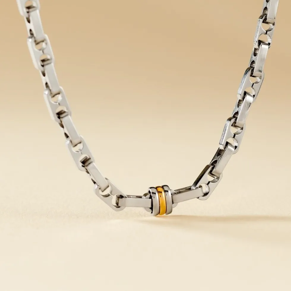Collier Astrig Or Acier Bicolore