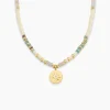 Collier Athena Acier Doré Turquoise Aventurine