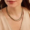 Collier Athena Acier Doré Malachite