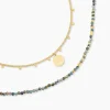 Collier Athena Acier Doré Jaspe Africain