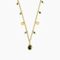 Collier Athena Acier Jaune Turquoise