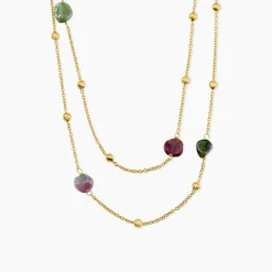 Collier Athena Acier Jaune Tourmaline