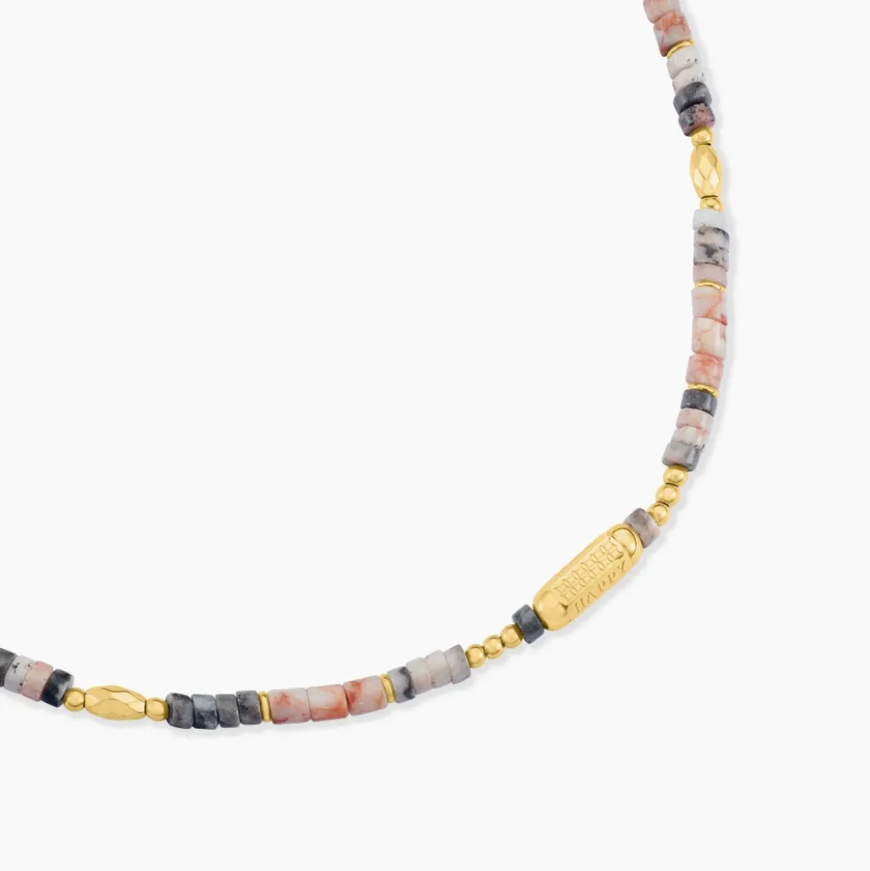 Collier Athena Acier Jaune Pierre De Synthese