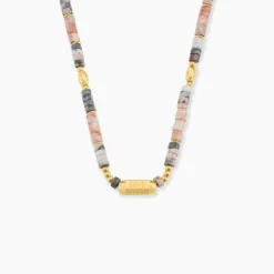 Collier Athena Acier Jaune Pierre De Synthese