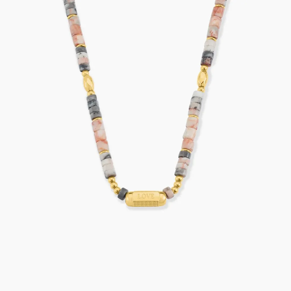 Collier Athena Acier Jaune Pierre De Synthese