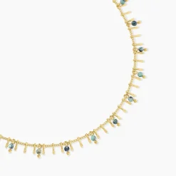 Collier Athena Acier Jaune Turquoise