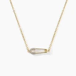 Collier Aurore Acier Doré Cristal