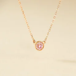 Collier Auxana Argent Rose Oxyde De Zirconium