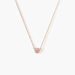 Collier Auxana Argent Rose Oxyde De Zirconium