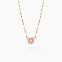 Collier Auxana Argent Rose Oxyde De Zirconium