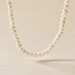 Collier Baroque Or Jaune Perle De Culture