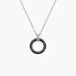 Collier Bertillianne Argent Blanc Céramique Et Oxyde De Zirconium