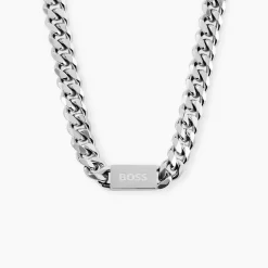 Collier Boss Chain Link Acier Blanc