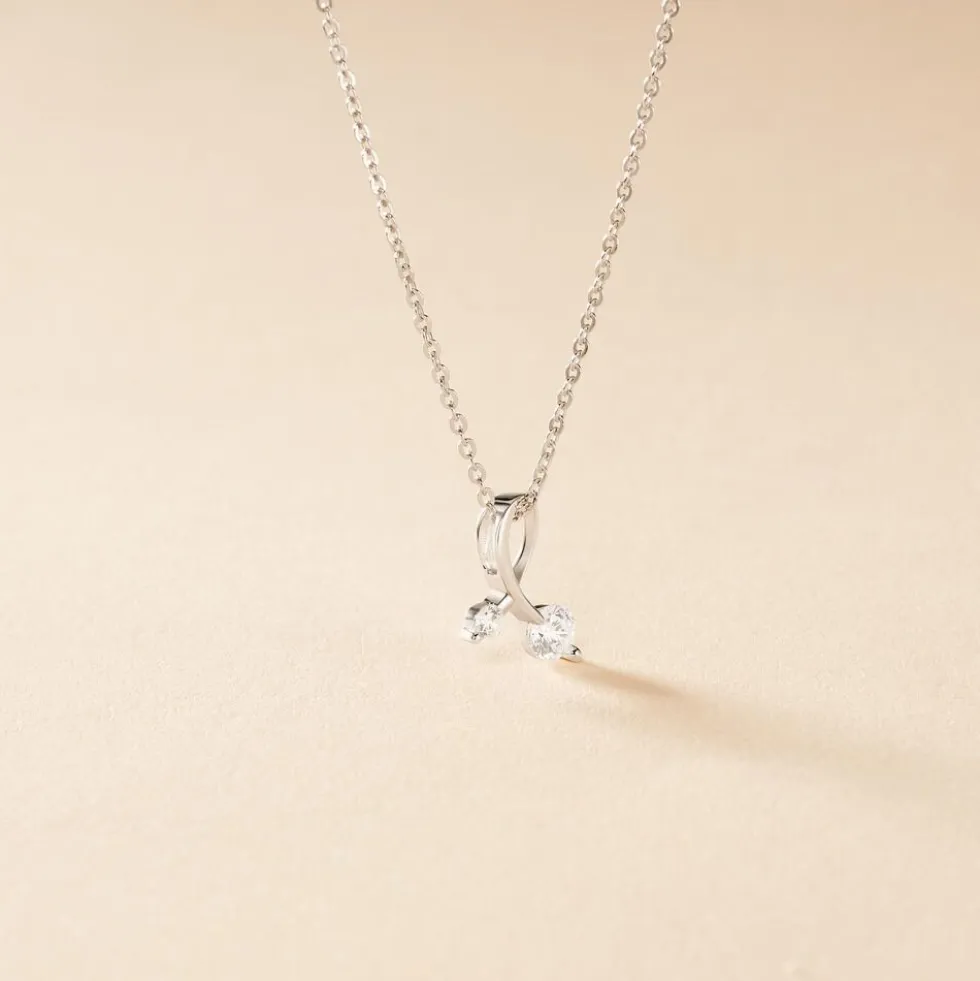 Collier Briaga Argent Blanc Oxyde De Zirconium
