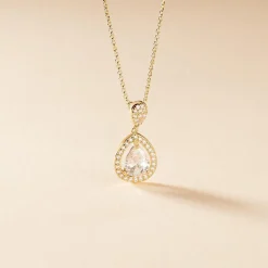 Collier Brigita Plaqué Or Jaune Oxyde De Zirconium