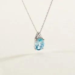 Collier Britney Or Blanc Topaze Et Oxyde De Zirconium