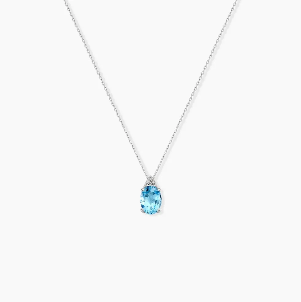 Collier Britney Or Blanc Topaze Et Oxyde De Zirconium